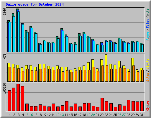 Daily usage for October 2024