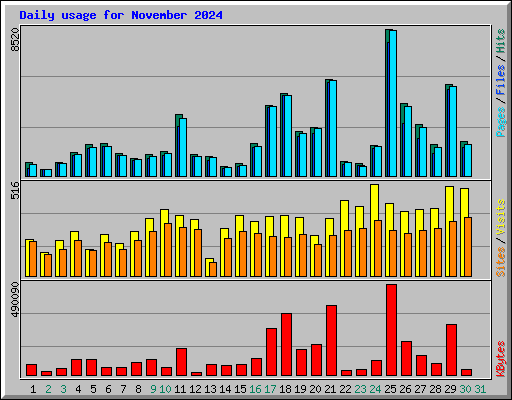 Daily usage for November 2024