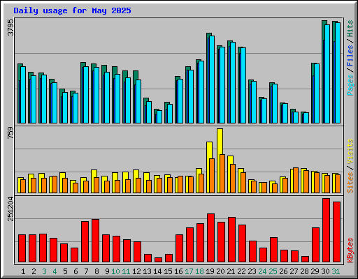 Daily usage for May 2025