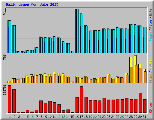 Daily usage for July 2025
