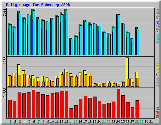 Daily usage for February 2026