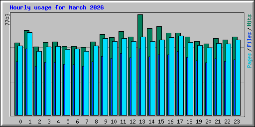 Hourly usage for March 2026